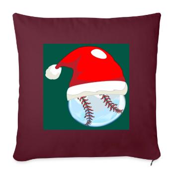 WEIHNACHTEN BASEBALL - Sofakissenbezug 45 x 45 cm - Burgunderrot - Vorne