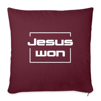 Christliches Design Jesus Won - Sofakissenbezug 45 x 45 cm - Burgunderrot - Vorne