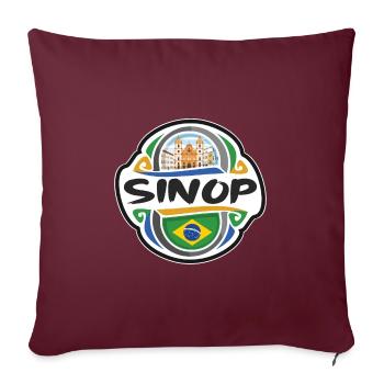 Sinop Brasilien Flagge Abzeichen Reise Souvenir Briefmarke - Sofakissenbezug 45 x 45 cm - Burgunderrot - Vorne