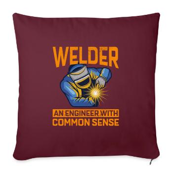 Soudeur Métal Construction Ferronnerie - Housse de coussin décorative 45 x 45 cm - bordeaux - Devant