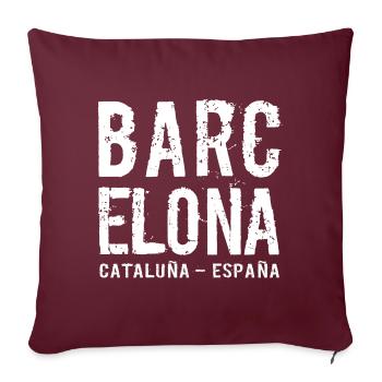 Barcelona, Katalonien, Spanien, Mittelmeer - Sofakissenbezug 45 x 45 cm - Burgunderrot - Vorne