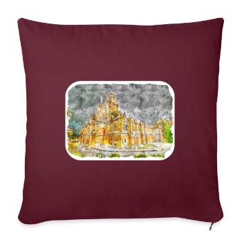 Australie Aquarelle Esquisse Dessinée à la Main Peinture - Housse de coussin décorative 45 x 45 cm - bordeaux - Devant