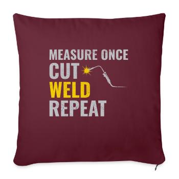 Soudeur Métal Construction Ferronnerie - Housse de coussin décorative 45 x 45 cm - bordeaux - Devant
