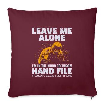 Soudage Soudeur Métal Construction Ferronnerie - Housse de coussin décorative 45 x 45 cm - bordeaux - Devant