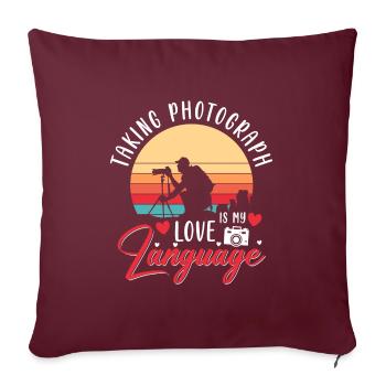 Image photo de l’appareil photo - Housse de coussin décorative 45 x 45 cm - bordeaux - Devant