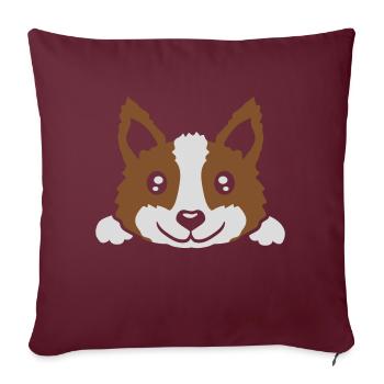 Concevoir un petit chien mignon - Housse de coussin décorative 45 x 45 cm - bordeaux - Devant