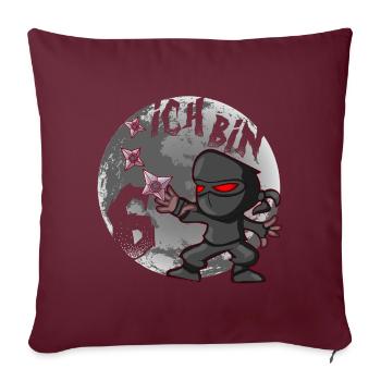 6. Geburtstag Ninja Junge 6 Jahre alt Ninja - Sofakissenbezug 45 x 45 cm - Burgunderrot - Vorne