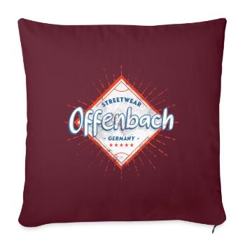 Offenbach Allemagne Ville Skyline Home Love - Housse de coussin décorative 45 x 45 cm - bordeaux - Devant
