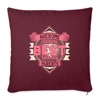 Parents filles - Housse de coussin décorative 45 x 45 cm - bordeaux - Devant