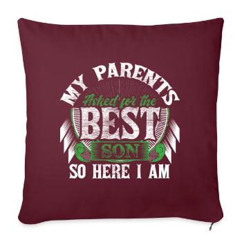 Meilleurs fils fils - Housse de coussin décorative 45 x 45 cm - bordeaux - Devant