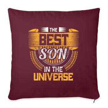 Idée de cadeau d’anniversaire du meilleur fils papa - Housse de coussin décorative 45 x 45 cm - bordeaux - Devant