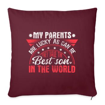 Cadeau Fils Enfant - Housse de coussin décorative 45 x 45 cm - bordeaux - Devant