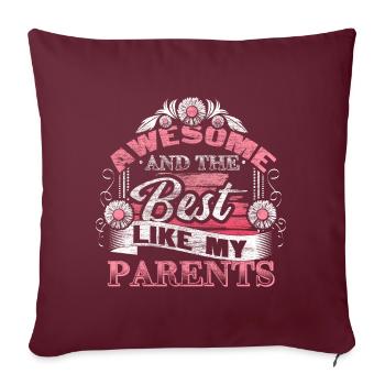 Meilleure idée cadeau amusante pour les parents de filles - Housse de coussin décorative 45 x 45 cm - bordeaux - Devant
