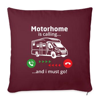 Le camping-car appelle et je dois y aller - Housse de coussin décorative 45 x 45 cm - bordeaux - Devant