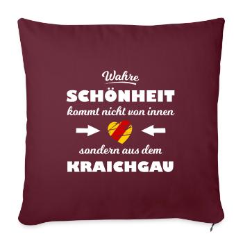 Die Kraichgauer - Sofakissenbezug 45 x 45 cm - Burgunderrot - Vorne