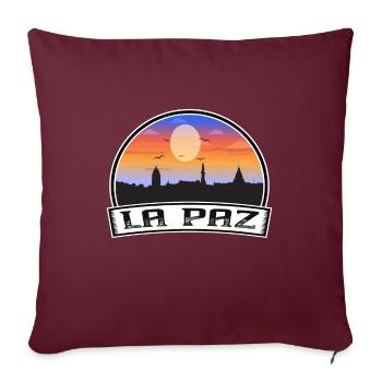 La Paz Bolivien Skyline Vintage Sonnenuntergang Reise Souve - Sofakissenbezug 45 x 45 cm - Burgunderrot - Vorne