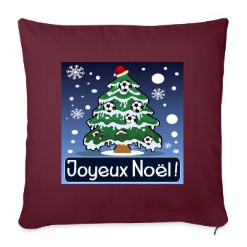 Sapin de Noël Football Festif - Housse de coussin décorative 45 x 45 cm - bordeaux - Devant
