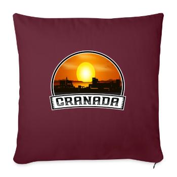 Granada Spanien Skyline Vintage Sonnenuntergang Reise Souven - Sofakissenbezug 45 x 45 cm - Burgunderrot - Vorne