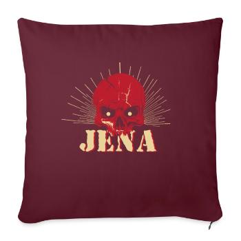 Jena Totenkopf - Sofakissenbezug 45 x 45 cm - Burgunderrot - Vorne