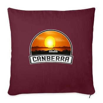 Canberra Australie Skyline Vintage Sunset Travel S - Housse de coussin décorative 45 x 45 cm - bordeaux - Devant