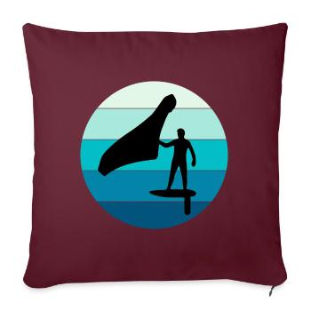 Wing Foiling Hydrofoil Surfing Surf Water Sport - Housse de coussin décorative 45 x 45 cm - bordeaux - Devant