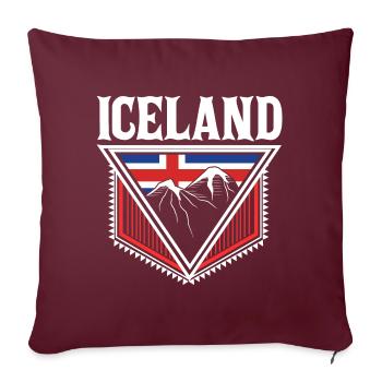 Drapeau du Nord de l’Islande - Housse de coussin décorative 45 x 45 cm - bordeaux - Devant