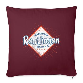 Reutlingen Allemagne Ville Skyline Home Love - Housse de coussin décorative 45 x 45 cm - bordeaux - Devant