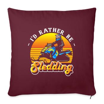 Sport Schnee Wintersport Rutschen - Sofakissenbezug 45 x 45 cm - Burgunderrot - Vorne