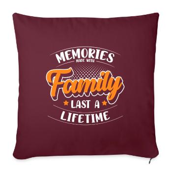 Réunion de famille Armoiries de la famille Grand-père et grand-mère - Housse de coussin décorative 45 x 45 cm - bordeaux - Devant