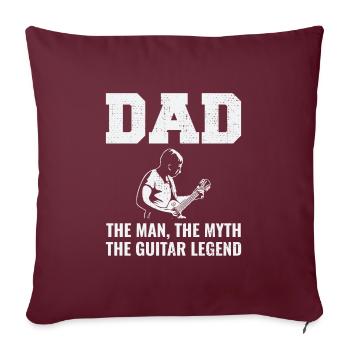 Basse Guitare Papa Musicien Musicien Bassiste Fête des pères - Housse de coussin décorative 45 x 45 cm - bordeaux - Devant