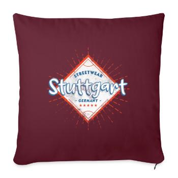 Stuttgart Deutschland Stadt Skyline Heimat Liebe - Sofakissenbezug 45 x 45 cm - Burgunderrot - Vorne