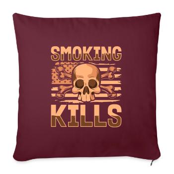 Tabac à cigarettes Poumon - Housse de coussin décorative 45 x 45 cm - bordeaux - Devant