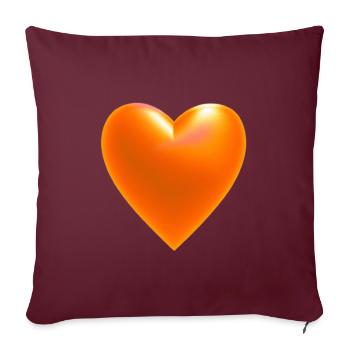Herz orange Geschenkidee - Sofakissenbezug 45 x 45 cm - Burgunderrot - Vorne