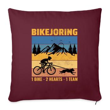 Bikejoring DogScooting Dog Sport Bike Bicycle Ride - Housse de coussin décorative 45 x 45 cm - bordeaux - Devant