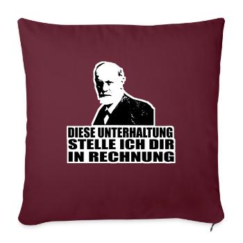 Ein witziger Spruch mit Freud - Sofakissenbezug 45 x 45 cm - Burgunderrot - Vorne