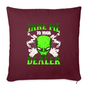 Rétro de l’espace stellaire extraterrestre - Housse de coussin décorative 45 x 45 cm - bordeaux - Devant