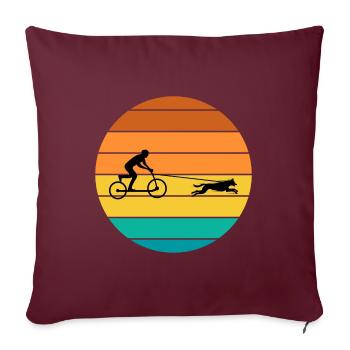 Bikejoring DogScooting Dog Sport Bike Bicycle Ride - Housse de coussin décorative 45 x 45 cm - bordeaux - Devant