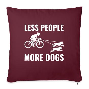 Bikejoring DogScooting Dog Sport Bike Bicycle Ride - Housse de coussin décorative 45 x 45 cm - bordeaux - Devant