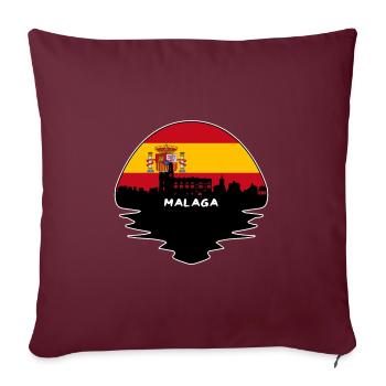malaga, espagne, drapeau, horizon, silhouette, voyage - Housse de coussin décorative 45 x 45 cm - bordeaux - Devant