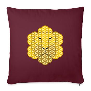 Lion de Vie - aime ma vieB - Housse de coussin décorative 45 x 45 cm - bordeaux - Devant