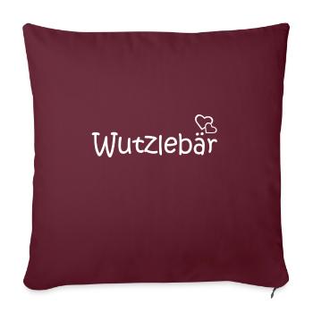 Wutzlbär, süßes Baby, Babygeschenk - Sofakissenbezug 45 x 45 cm - Burgunderrot - Vorne