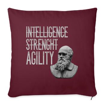 Charles Darwin Agility Agilität Anpassungsfähig - Sofakissenbezug 45 x 45 cm - Burgunderrot - Vorne