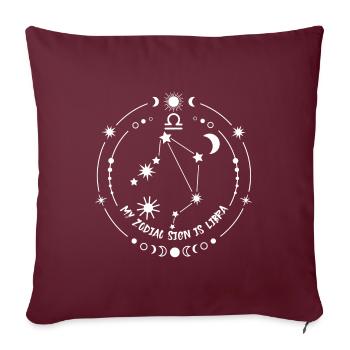 Signe du zodiaque Balance - Housse de coussin décorative 45 x 45 cm - bordeaux - Devant