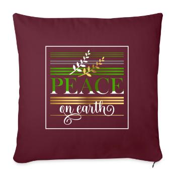 Paix sur terre - Housse de coussin décorative 45 x 45 cm - bordeaux - Devant