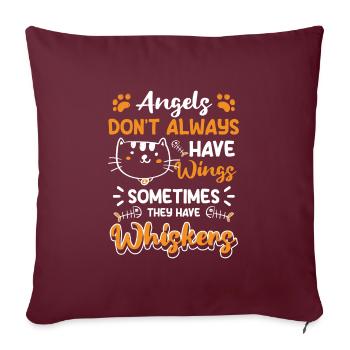 Chaton Yeux de chat Chat Chat sauvage - Housse de coussin décorative 45 x 45 cm - bordeaux - Devant