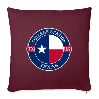 College Station Texas Flagge USA Souvenir Abzeichen - Sofakissenbezug 45 x 45 cm - Burgunderrot - Vorne