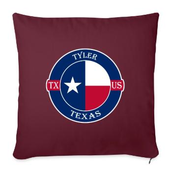 Tyler Texas Flagge USA Reise Souvenir Abzeichen - Sofakissenbezug 45 x 45 cm - Burgunderrot - Vorne
