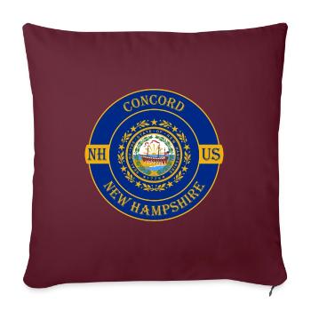 Concord New Hampshire Flagge USA Souvenir Abzeichen - Sofakissenbezug 45 x 45 cm - Burgunderrot - Vorne