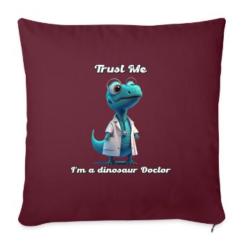 Dinosaurier-Arzt, lustiges Arztgeschenk, Medizin. - Sofakissenbezug 45 x 45 cm - Burgunderrot - Vorne