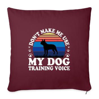 Boston Terrier Dog Lover Silhouette Vintage Sunset - Housse de coussin décorative 45 x 45 cm - bordeaux - Devant